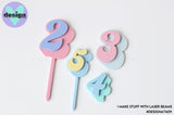 Shadow Number Cake Topper (Stick or No Stick / 2 Sizes)