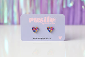 Heart Earrings - Confetti