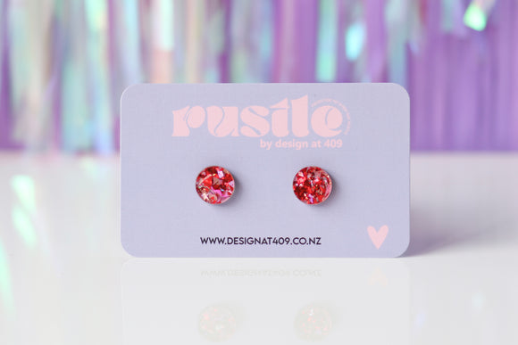 Round Earrings - Valentine Sparkle