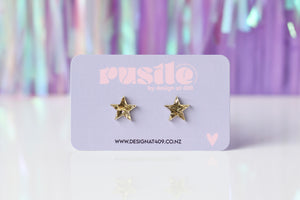 Star Earrings - Gold Sparkle