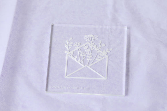 Floral Envelope Raised Acrylic Stamp