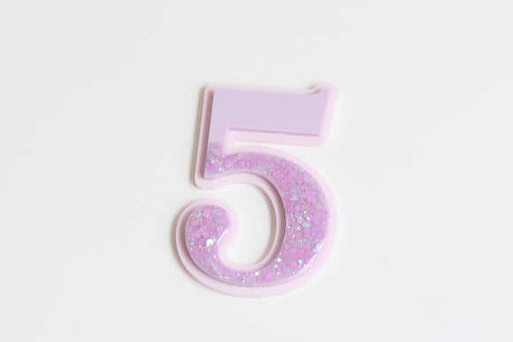 5 Layered Glitter Number