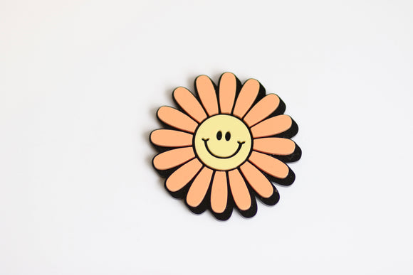 Smiley Face Flower Layered Charm