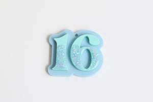 Mini 16 Layered Glitter Number