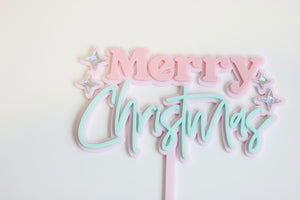 Merry Christmas Layered Cake Topper