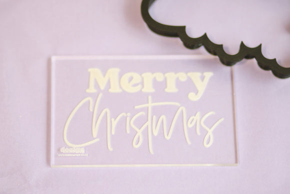 Merry Christmas Raised Stamp With Cutter