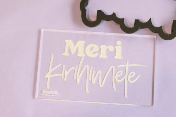 Meri Kirihimete Raised Stamp With Cutter