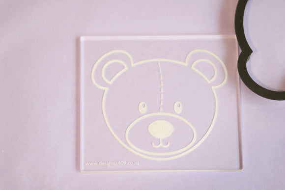 Teddy Head Raised Stamp With Cutter