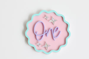 One Wave Round Cake Deco/Charm