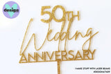 Custom Number Wedding Anniversary Cake Topper (other colour choices available)