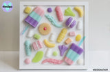 Sweet As Framed Resin Lolly Art - Pastel (Free Shipping)