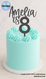 Custom Name is Age Cake Topper (other colour choices available)