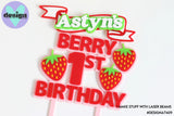 Custom Name Berry First Birthday Layered Cake Topper