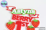 Custom Name Berry First Birthday Layered Cake Topper