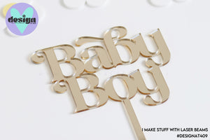 Baby Boy Cake Topper Style 2 (other colour choices available)