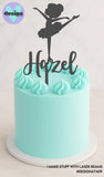 Custom Name With Ballerina Cake Topper Style 1 (other colour choices available)