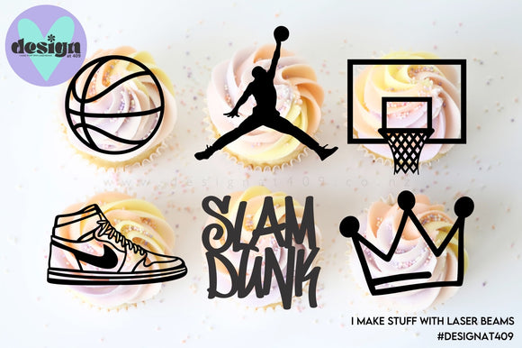 Basketball Theme Cut Out Cupcake Topper