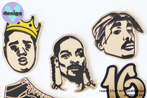 Biggie 2Pac Snoop Theme Layered Cake Charms