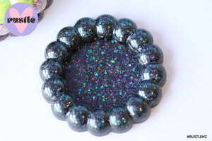 Big Bubble Holo Black Glitter Dish/Trinket Tray