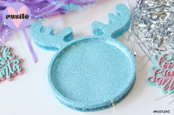 Reindeer Blue Glitter Tray (Seconds)