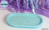 Blue Glitter/Blue Oval Trinket Tray