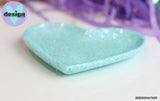 Blue Glitter Heart Trinket Dish