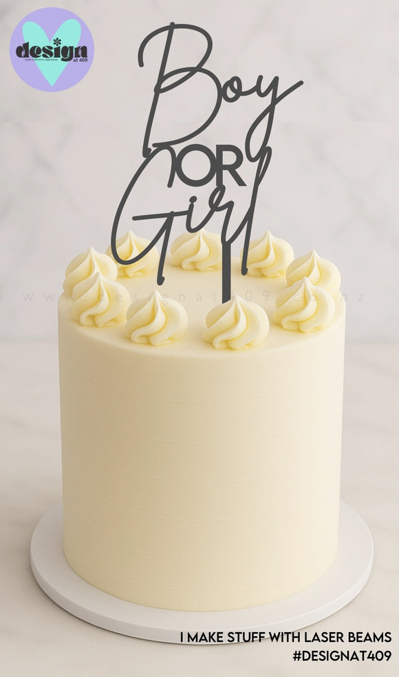Boy Or Girl Cake Topper (other colour choices available)
