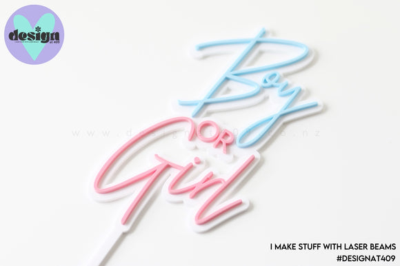 Boy or Girl Layered Cake Topper