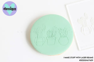 Cactus Plants Raised Acrylic Fondant Stamp