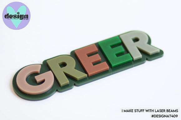 Camo Name Themed Layered Cake Name
