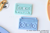 Cassette or Boombox Layered Acrylic Cake Deco