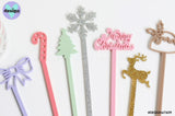 Christmas Themed Acrylic Drink Stirrers (Sold Individually)