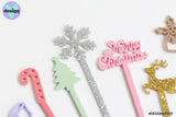 Christmas Themed Acrylic Drink Stirrers (Sold Individually)