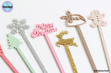 Christmas Themed Acrylic Drink Stirrers (Sold Individually)