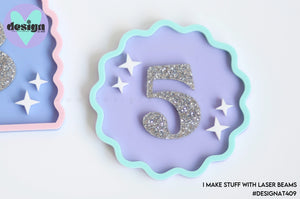 Circle Wave Custom Layered Number Deco Or Badge (options available)