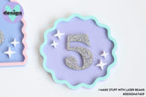 Circle Wave Custom Layered Number Deco Or Badge (options available)