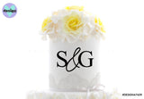 Custom Initials Acrylic Cake Deco Style #3 (colour options available)