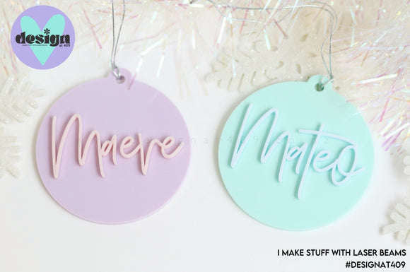 Custom Name Bauble Christmas Tree Decoration