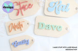 Custom Name Layered Tag (Colour Options)