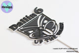Custom Name & Age Up The Wahs Layered Cake Topper (White/Black)