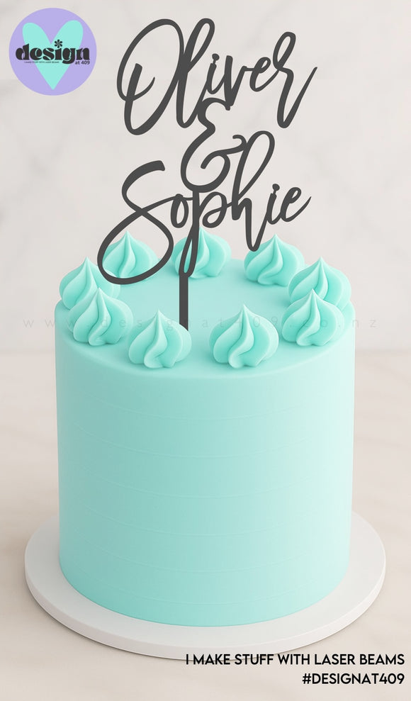 Custom Name & Name Cake Topper Style 2 (other colour choices available)