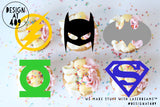 Superhero Themed Acrylic Cut Out Cupcake Topper