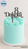 Custom Name With Age Cake Topper Style 3 (other colour choices available)