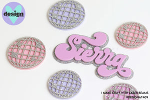 Disco Themed Layered Cake Name Or Disco Ball Charms (Sold Individually)