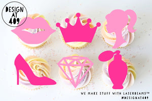 Doll/Fashionista Themed Cut Out Cupcake Topper