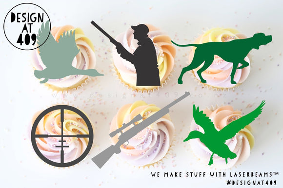 Duck Hunting Themed Acrylic Cut Out Cupcake Topper