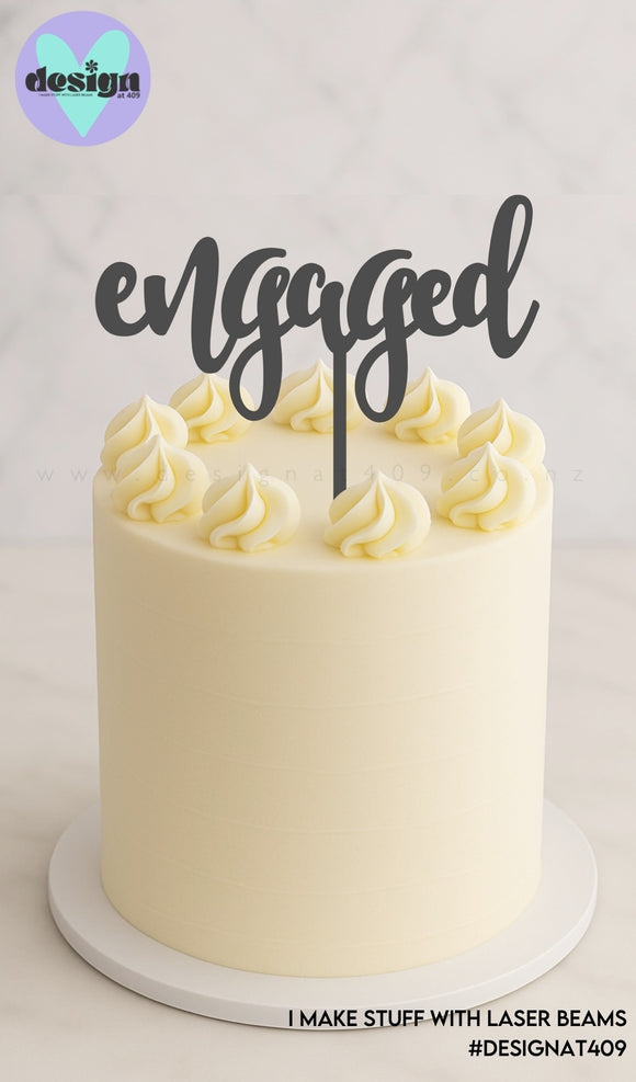 Engaged Cake Topper Style 3 (other colour choices available)