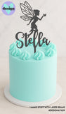 Custom Name With Fairy Cake Topper Style 2 (other colour choices available)