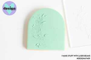 Floral Flowers & Leaves Raised Acrylic Fondant Stamp