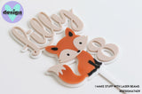 Custom Name And Age Fox Layered Cake Topper